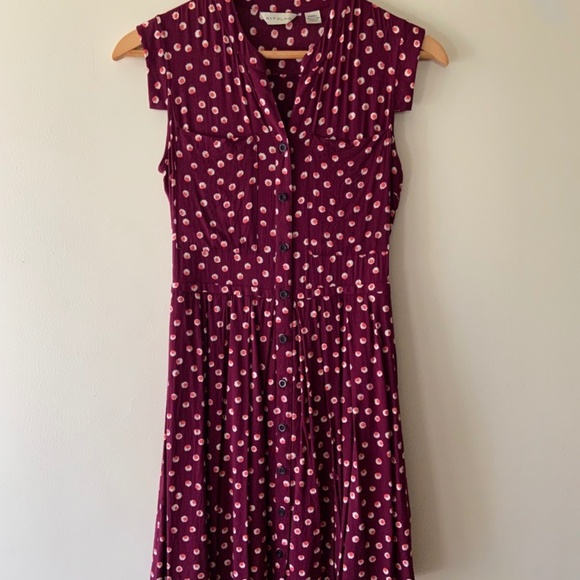 Anthropologie 11.1.TYLHO Polka Dot Button Down Dress XS - Picture 1 of 4